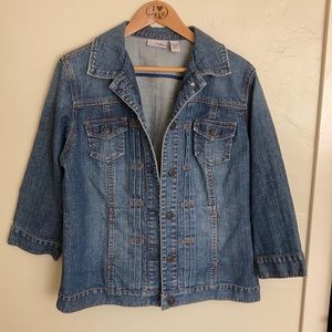 Chico’s Platinum Denim Jacket Size 2